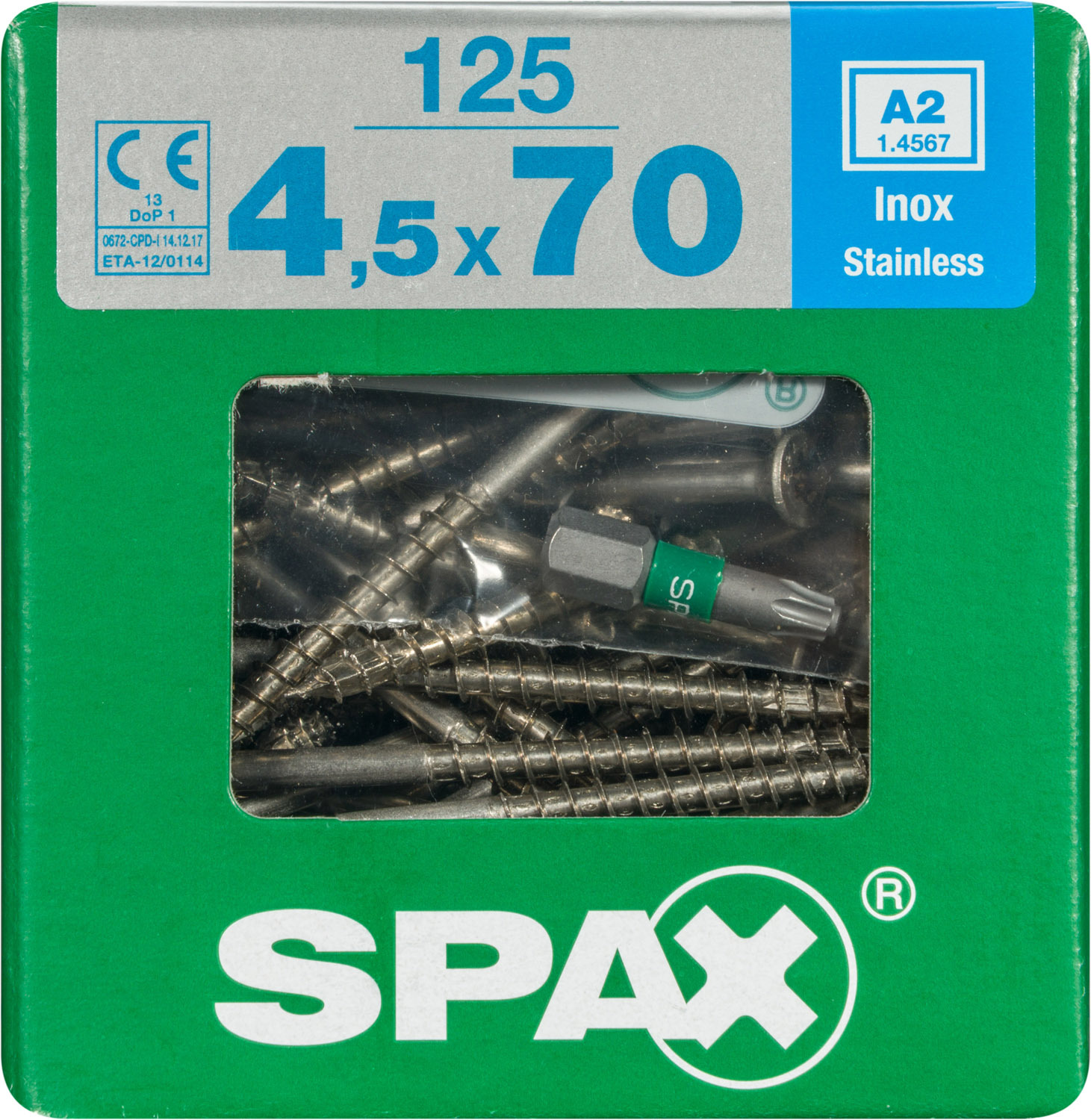 SPAX INTERNATIONAL GMBH & CO. KG - ENNEP Universalschrauben rfr A2 TG 4,5x70 mm SeKo T-Star Plus Pack XL (125 Stück)